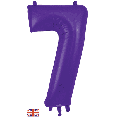 Purple Number 7 Balloon - Foil Number Balloon 1pc (34