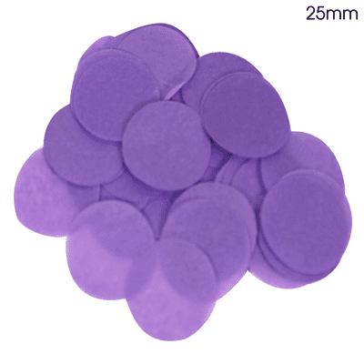 Purple Tissue Paper Confetti | 25mm Round | 100g Bag