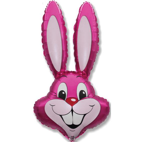 Large Fuchsia Rabbit Head Foil Balloons | Free Delivery available