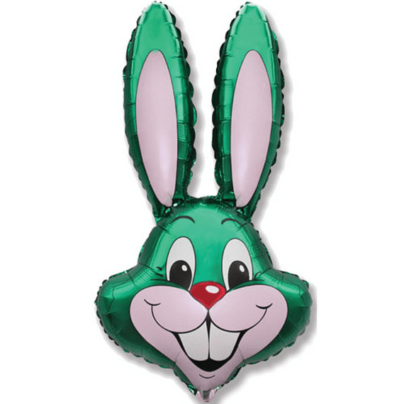 Large Green Rabbit Head Foil Balloons | Free Delivery available