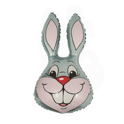 Rabbit Head Foil Balloon (Grey 14