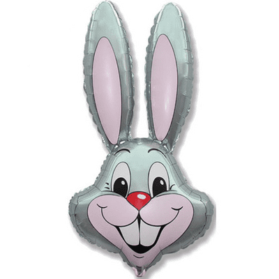Rabbit Head Foil Balloon (Grey 35