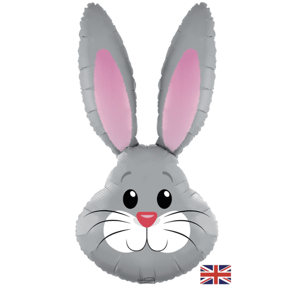 Large Grey Rabbit Head Foil Balloons | Oaktree Rabbit Balloon