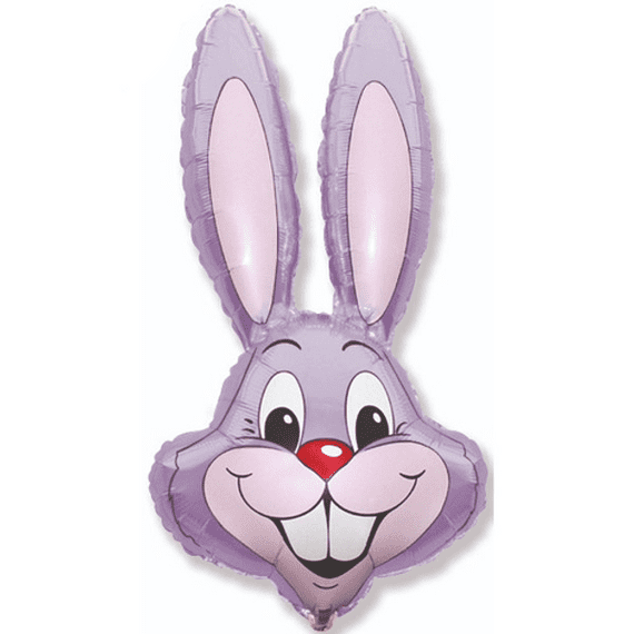Large Lilac Rabbit Head Foil Balloons | Free Delivery available