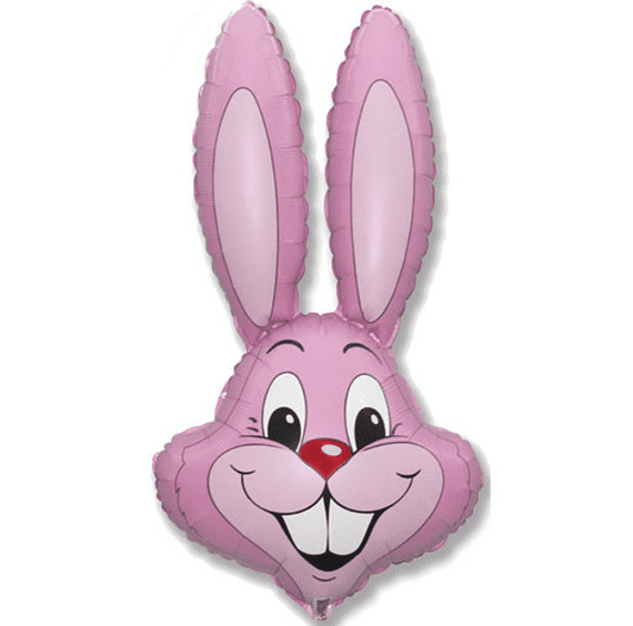 Large Pale Pink Rabbit Head Foil Balloons | Free Delivery available