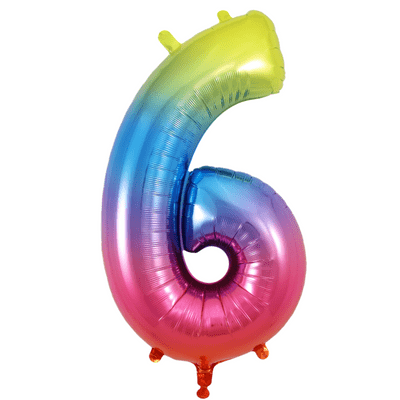 Palloncino mylar numero standing 30 Cm. 76 Silver - Nr. 6