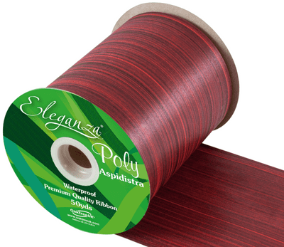 Red Aspidistra Poly Ribbon 100mm x 50 yds (Eleganza) 1pc