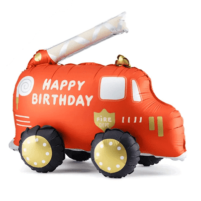 Red Fire Truck Standing Foil Balloon 1pc (PartyDeco 27