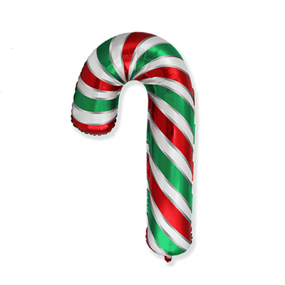 Red & Green Striped Candy Cane Foil Balloon (Flexmetal 12