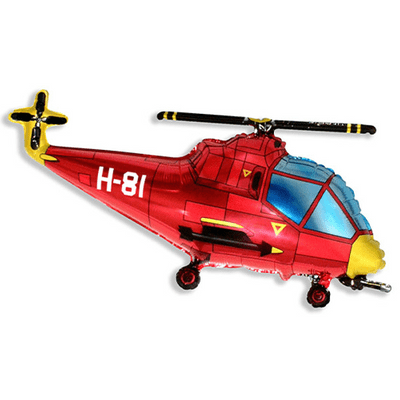 Red Helicopter Large Foil Balloon 1pc (Flexmetal 38
