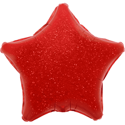 Red Holographic Star Foil Balloon (19