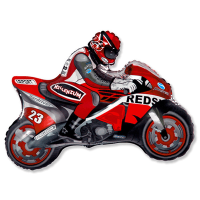Red Motorbike Racer Foil Balloon 1pc (Flexmetal 36