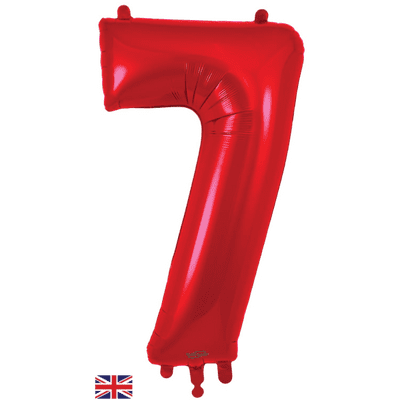 Red Number 7 Balloon - Foil Number Balloon 1pc (34