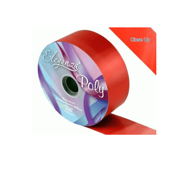 Red Poly Ribbon 50mm x 91m | Free Delivery
