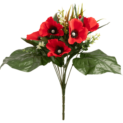 Red Poppy Bush 39cm (Eleganza) 1pc