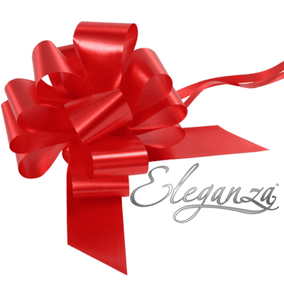 Red Pull Bow 50mm Poly (Eleganza Pullbow) 20pc