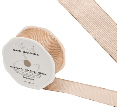 Rose Gold Metallic Stripe Ribbon 38mm x 10m (Eleganza) 1pc