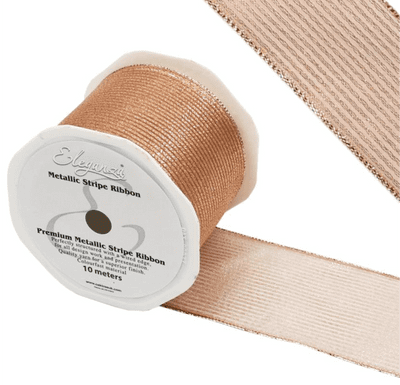 Rose Gold Metallic Stripe Ribbon 63mm x 10m (Eleganza) 1pc