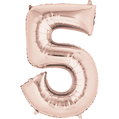Rose Gold Number 5 Mini-Foil Balloon (16