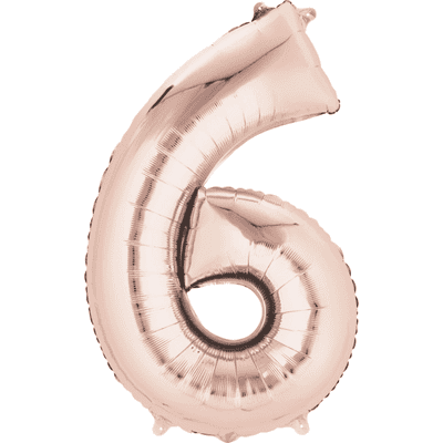 Rose Gold Number 6 Mini-Foil Balloon (16