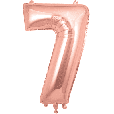 Rose Gold Number 7 Balloon - Foil Number Balloon 1pc (34
