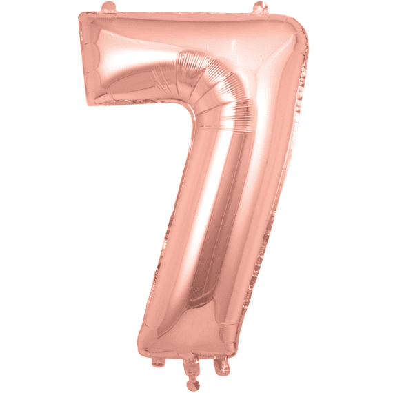 Rose Gold Number 7 Balloon - Oaktree Number Balloon | Free Delivery