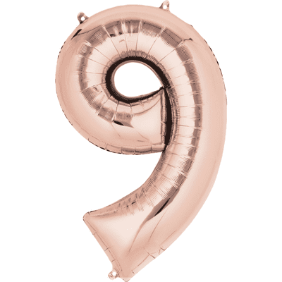 Rose Gold Number 9 Mini-Foil Balloon (16