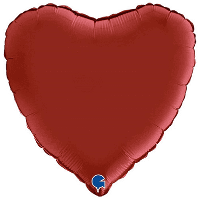 Ruby Red Satin Heart Foil Balloon (18