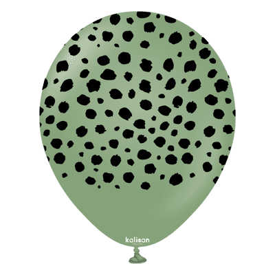 Safari Cheetah - Eucalyptus 12 inch Kalisan Balloons 25pcs