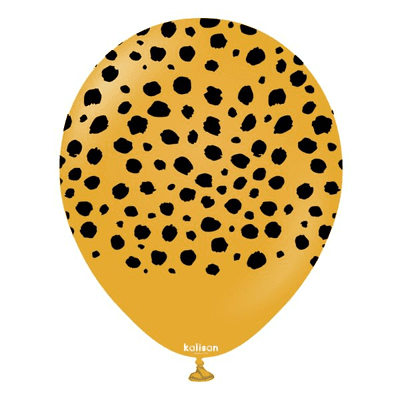 Safari Cheetah - Mustard 12 inch Kalisan Balloons 25pcs