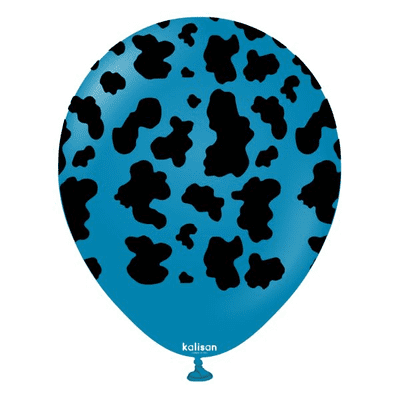 Safari Cow - Deep Blue 12 inch Kalisan Balloons 25pcs