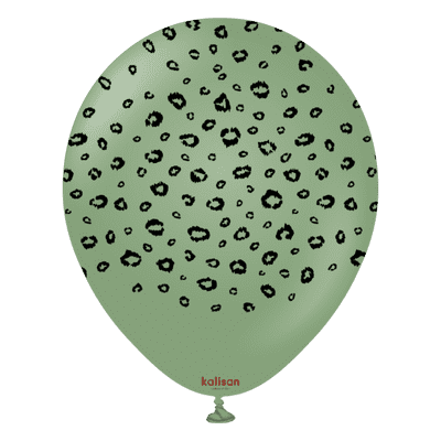Safari Leopard - Eucalyptus 12 inch Kalisan Balloons 25pcs