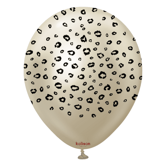 Safari Leopard Mirror White Gold 12 inch Balloons - 12