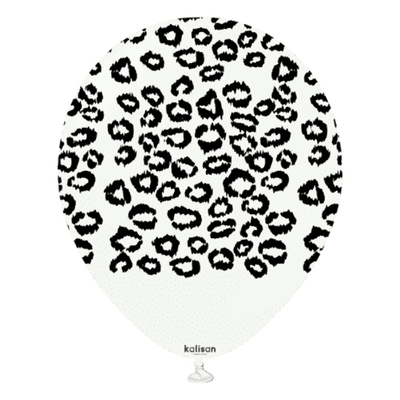 Safari Leopard - White 12 inch Kalisan Balloons 25pcs