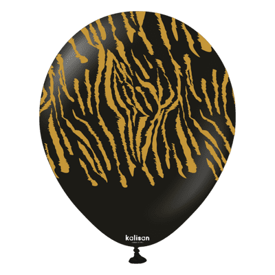 Safari Tiger - Black 12 inch Kalisan Balloons 25pcs