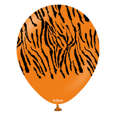 Safari Tiger - Orange 12 inch Kalisan Balloons 25pcs