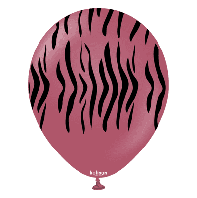 Safari Tiger - Wild Berry 12 inch Kalisan Balloons 25pcs