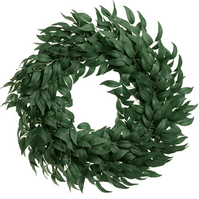 Salix Leaf Wreath (Dark Green) 50cm (Eleganza) 1pc
