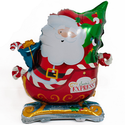 Santa's Sleigh Standing Foil Balloon (35