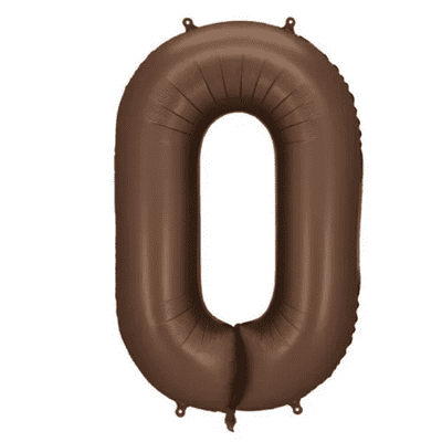 Satin Mocha Number 0 Balloon - 34