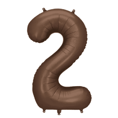 Satin Mocha Number 2 Balloon - 34