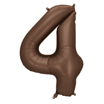 Satin Mocha Number 4 Balloon - 34