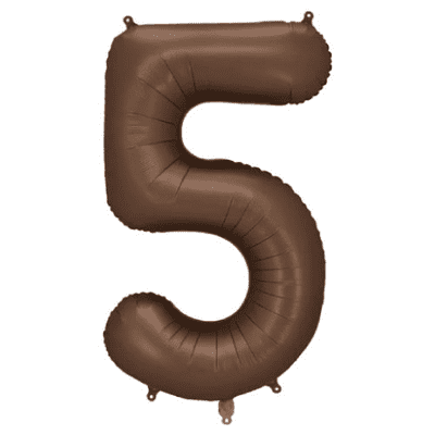 Satin Mocha Number 5 Balloon - 34