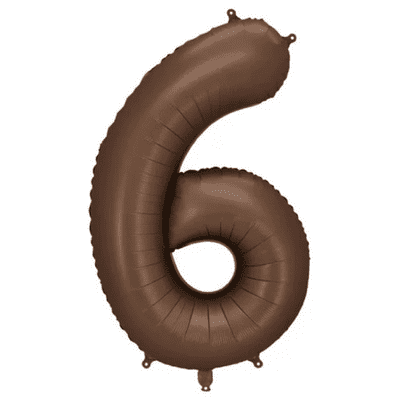 Satin Mocha Number 6 Balloon - 34
