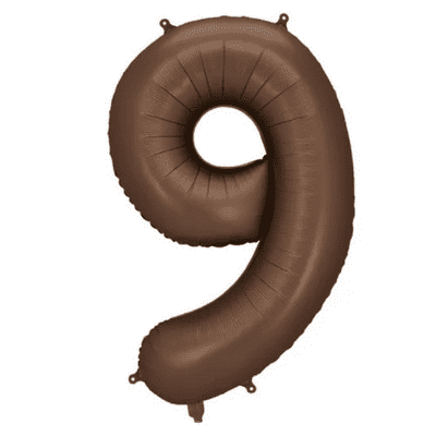 Satin Mocha Number 9 Balloon - 34