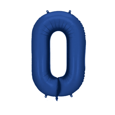 Satin Navy Number 0 Balloon - 34