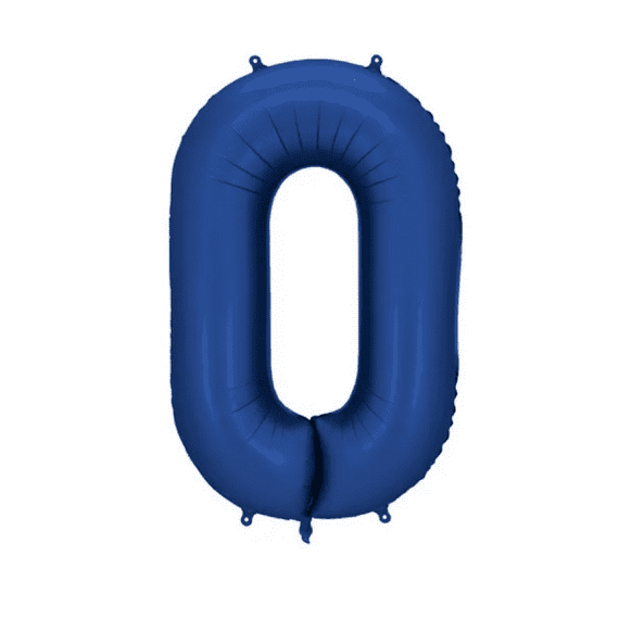 Satin Navy Number 0 Balloon - 34