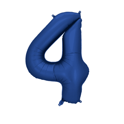 Satin Navy Number 4 Balloon - 34