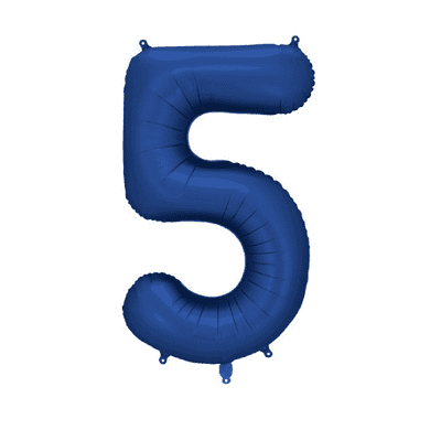 Satin Navy Number 5 Balloon - 34