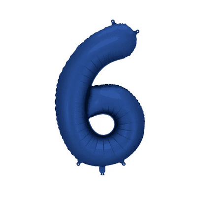 Satin Navy Number 6 Balloon - 34